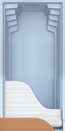 Keramikpool Olympia 620 mit Unterflur Rolloschacht