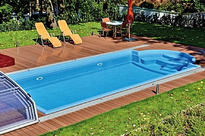 Keramikpool Aquarius 750 mit integrierter Sitzbank