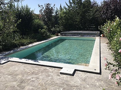 Skimmerbecken mit Alkor Autentichc mit Schwimmbadüberdachung