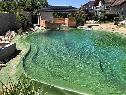 Treppe im Schwimmteich