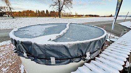 Winterabdeckung mit Eisdruckpolster