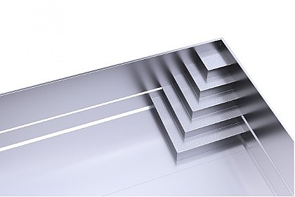 Edelstahl-Pool mit Ecktreppe