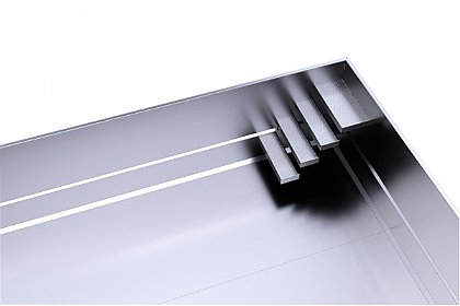 Edelstahl-Pool-mit frei tragender Treppe