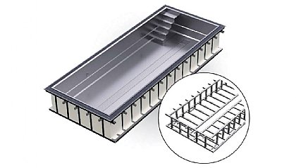 Edelstahl-Überlauf-Pool mit Verstärkten Rahmenn
