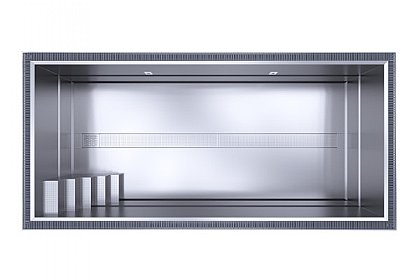 Edelstahl-Überlauf-Pool mit Treppe