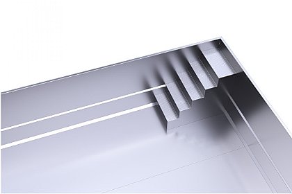 Edelstahl-Überlauf-Pool mit gerader Treppe