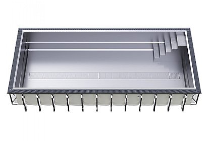 Edelstahl-Überlauf-Pool-Seitenansicht