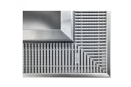 Edelstahl-Überlauf-Pool mit Rinnen Rost (Eckteil)