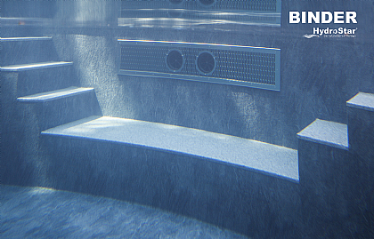 Gegenstromanlage Hydro-Star von Binder in Folienbecken mit Touch-Elegance