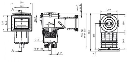 Astral Skimmer Standard 2 KS Zeichnung