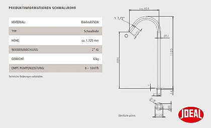 Schwallrohr Technische Daten
