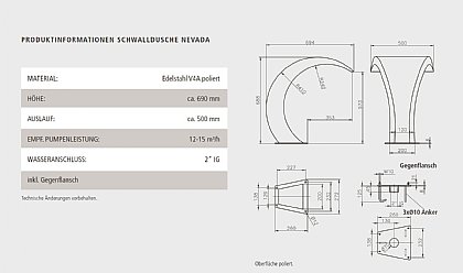 Schwalldusche Nevada Technische Daten