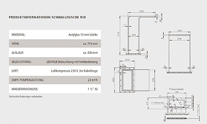 Schwalldusche rio Technische Daten