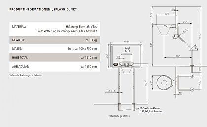 Baskeballkorb Technische Daten