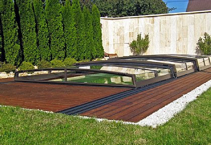 Schwimmbadüberdachung Corona Rückseite