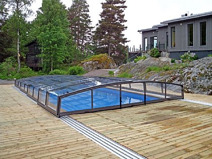 Schwimmbadüberdachung Corina Klar-Glas