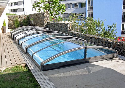 Schwimmbadüberdachung Imperia-Neo Farbe Anthrazit