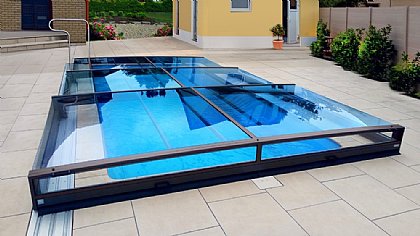 Schwimmbadüberdachung Terra Farbe Anthrazit