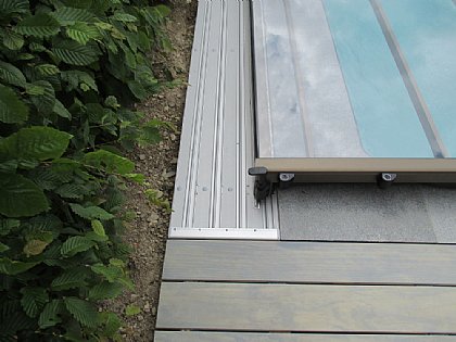 Verschlußsystem der Schwimmbadüberdachung Terra