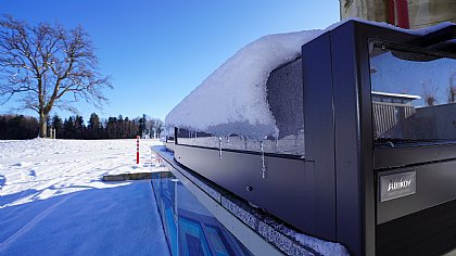 Flache Überdachung Terra im Winter