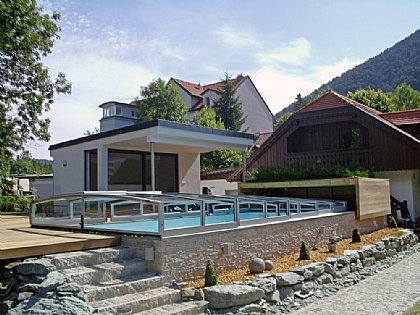 Schwimmbadüberdachung Viva Farbe Silber