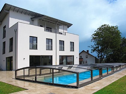 Schwimmbadüberdachung Viva Farbe Anthrazit