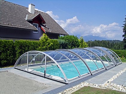 Schwimmbadüberdachung Universe Farbe Silber