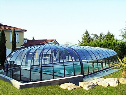 Schwimmbadüberdachung Olympic Farbe Anthrazit