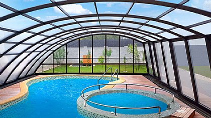 Schwimmbadüberdachung Ravena für Schwimmbad und Whirlpool