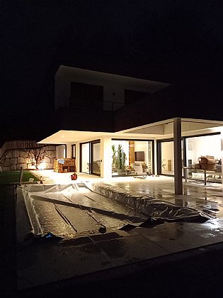 Skimmerbecken mit Lichtdichter PVC Folie abdecken